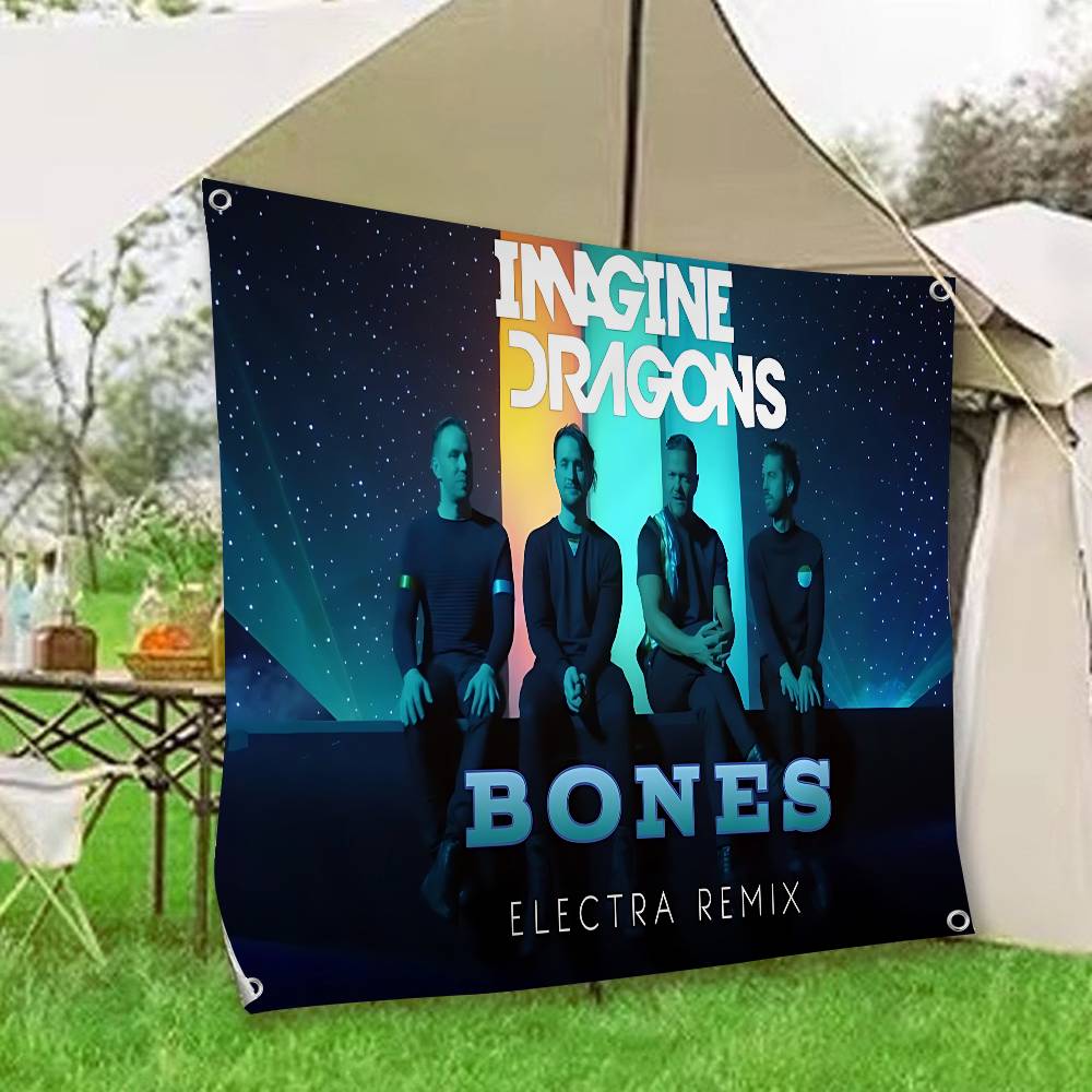 Commercial Printing Company - 人気バンド「I-Imagine D-Dragons」のロゴを使用した、高品質な印刷による商業広告用旗、パーティー用バナー。